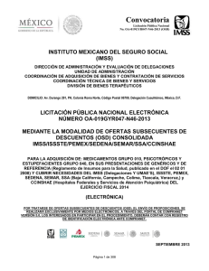 Convocatoria  INSTITUTO MEXICANO DEL SEGURO SOCIAL (IMSS)