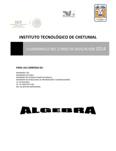 Cuadernillo de Matemáticas - Instituto Tecnológico de Chetumal