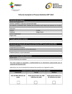 Ficha de Inscripción al Proceso Distintivo ESR® 2014