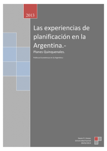 Las experiencias de planificación en la Argentina.-