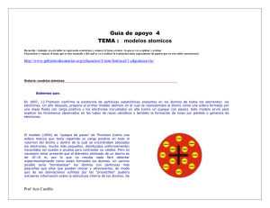 Guía de apoyo  4 TEMA :   modelos atomicos