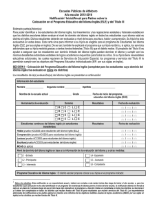 Parent Notification form (Spanish)