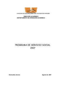 Reglamento de Servicio Social - Colegio de Bachilleres del Estado