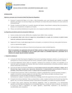 REGLAMENTO INTERNO ESCUELA OFICIAL DE FÚTBOL CLUB DEPORTIVO MAGALLANES  S.A.D.P. 1.