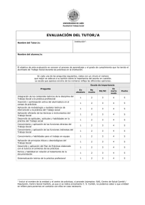 Ficha de evaluación del alumnado para tutores/as