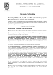CONVOCATORIA - Ayuntamiento de Archidona