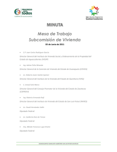 Minuta, Mesa de Trabajo Subcomisión de Vivienda
