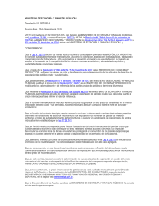 MINISTERIO DE ECONOMÍA Y FINANZAS PÚBLICAS  Resolución N° 1077/2014