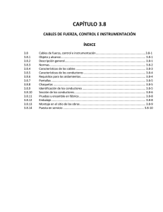 capítulo 3.8 cables de fuerza, control e instrumentación índice