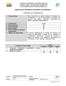 Manejo Integral de Residuos I - Universidad Tecnológica de Culiacán
