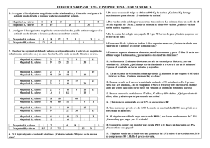 EJERCICIOS REPASO TEMA 3: PROPORCIONALIDAD NUMÉRICA