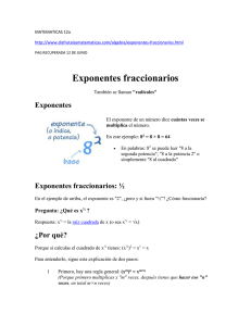 Exponentes fraccionarios: ½