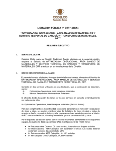 LICITACION PÚBLICA Nº DRT-1438/14  “OPTIMIZACIÓN OPERACIONAL, ÁREA MANEJO DE MATERIALES Y