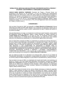 NOM-020-STPS-2002 RECIPIENTES SUJETOS A PRESION Y