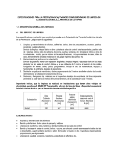 especificaciones tecnicas  - Quito