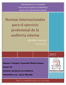 Normas Internacionales para el ejercicio profesional de la auditoria