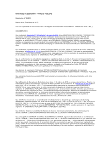 MINISTERIO DE ECONOMÍA Y FINANZAS PÚBLICAS Resolución Nº 50/2013