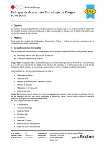 Eslingas de Acero para Tiro e Izaje de Cargas