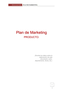 Formato para elborar un Plan de Marketing