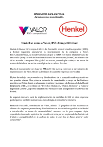 Henkel se suma a Valor, RSE+Competitividad