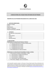 registro de las actividades realizadas en el curso 2014-2015