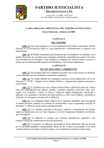 Carta Orgánica del PJ - Partido Justicialista de Santa Fe