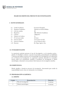 SÍLABO DE DISEÑO DE PROYECTO INVESTIGACIÓN