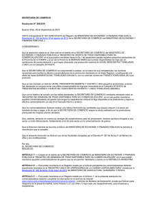SECRETARÍA DE COMERCIO Resolución N° 360/2015 Buenos