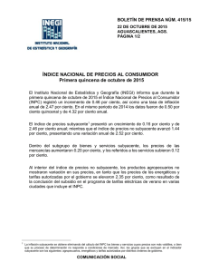 COMUNICADO DE PRENSA. INDICE NACIONAL DE PRECIOS AL