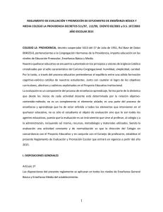 Reglamento de Evaluación - Colegio La Providencia Concepción