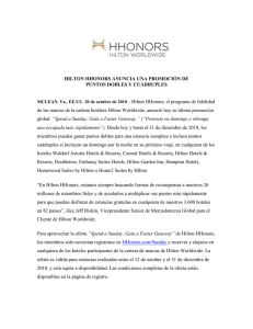 Hilton anuncia nueva promoción de Hilton HHonors