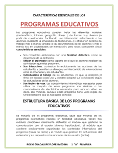 PROGRAMAS EDUCATIVOS  CARACTERÍSTICAS ESENCIALES DE LOS