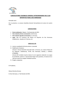 CONVOCATORIA ASAMBLEA GENERAL EXTRAORDINARIA DEL CLUB DEPORTIVO PADEL DOS HERMANAS
