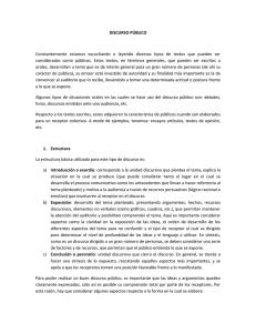 DISCURSO PÚBLICO Constantemente estamos escuchando o