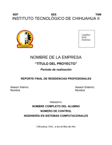 Residencias Ingeniería en Sistemas Computacionales