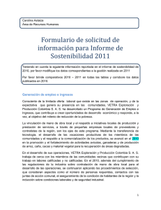 Formulario de solicitud de información para Informe de Sostenibilidad 2011
