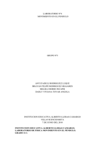 LABORATORIO Nº4 MOVIMIENTO EN EL PENDULO  GRUPO Nº3