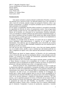 ISP N° 7 “Brigadier Estanislao López” Decreto 260/03 Cátedra: Filosofía