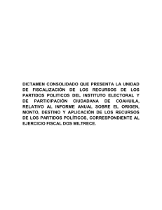 dictamen consolidado que presenta la unidad de fiscalización de