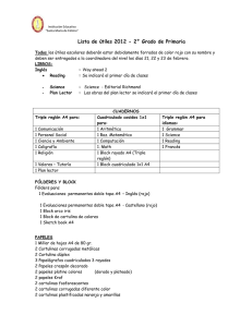 Lista de útiles 2012 - 2° Grado de Primaria