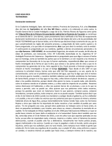 CASO AGUA RICA TESTIMONIOS Declaración testimonial En la