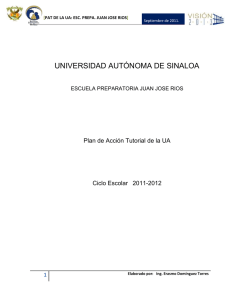 PAT DE LA UA: Esc. prepa. juan jose rios