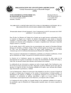 ORGANIZACION DE LOS ESTADOS AMERICANOS Consejo Interamericano para el Desarrollo Integral (CIDI)