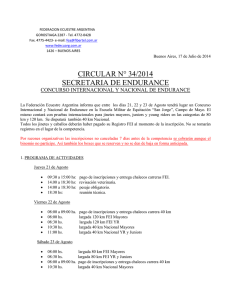 CIRCULAR N° 34/2014 SECRETARIA DE ENDURANCE  CONCURSO INTERNACIONAL Y NACIONAL DE ENDURANCE