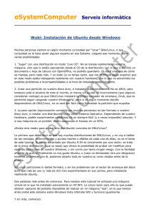 Wubi: Instalación de Ubuntu desde Windows