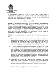 EL  HONORABLE  CONGRESO  CONSTITUCIONAL  DEL ... SOBERANO  DE  COLIMA,  EN  EJERCICIO ...