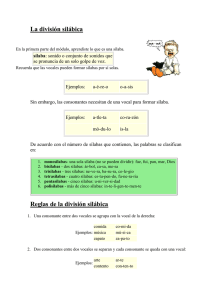 La división silábica - Recursos Educativos Online