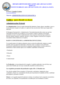 Administración Eclesial - Concilio Arca de Salvación