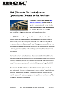(Marantz Electronics) Lanza Operaciones Directas en las Américas