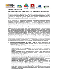 Grupo CONSENSO: Recomendaciones para gestión y legislación de Red Vial